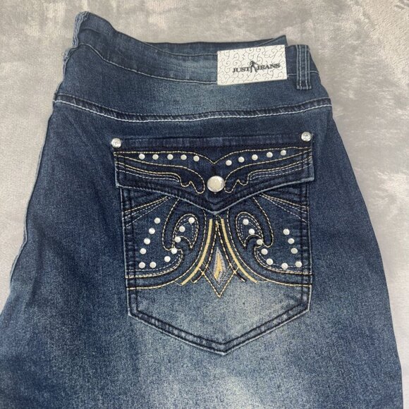 Just Fab Jeans High-Rise Dark Wash Denim Embellish Pockets Women's Size 20 NWT - Picture 9 of 9